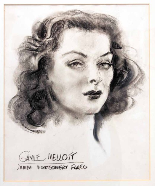 James Montgomery Flagg  "Gayle Mellott "  Charcoal - Museum Purchase 1971